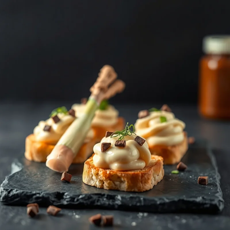 Canapés de Puerro y Café Tostado