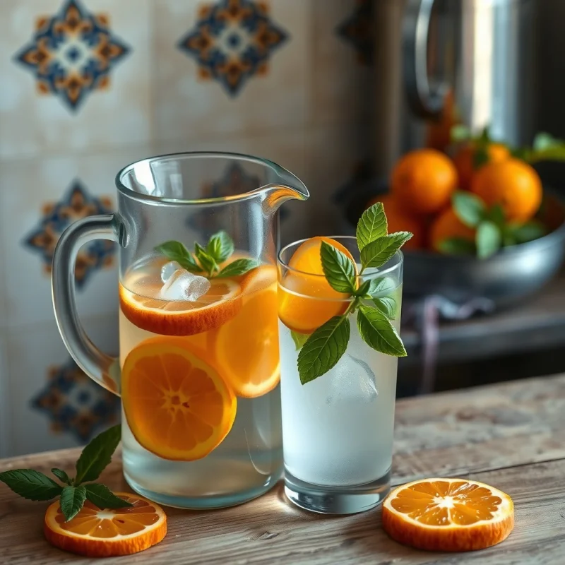 Agua Fresca de Mandarina y Albahaca Encurtida