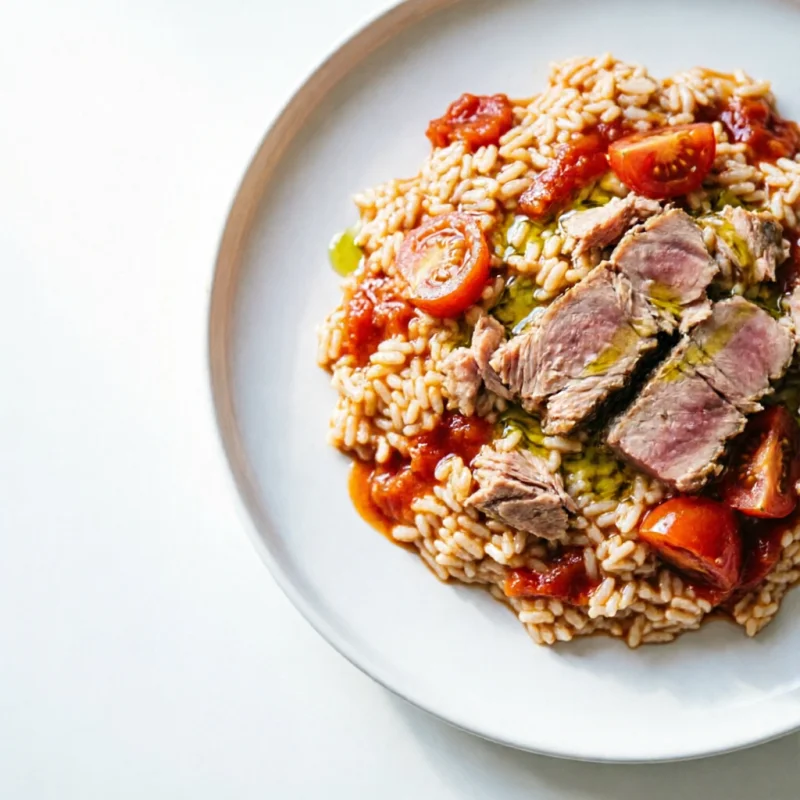 Arroz con Tomate y Atún Rápido