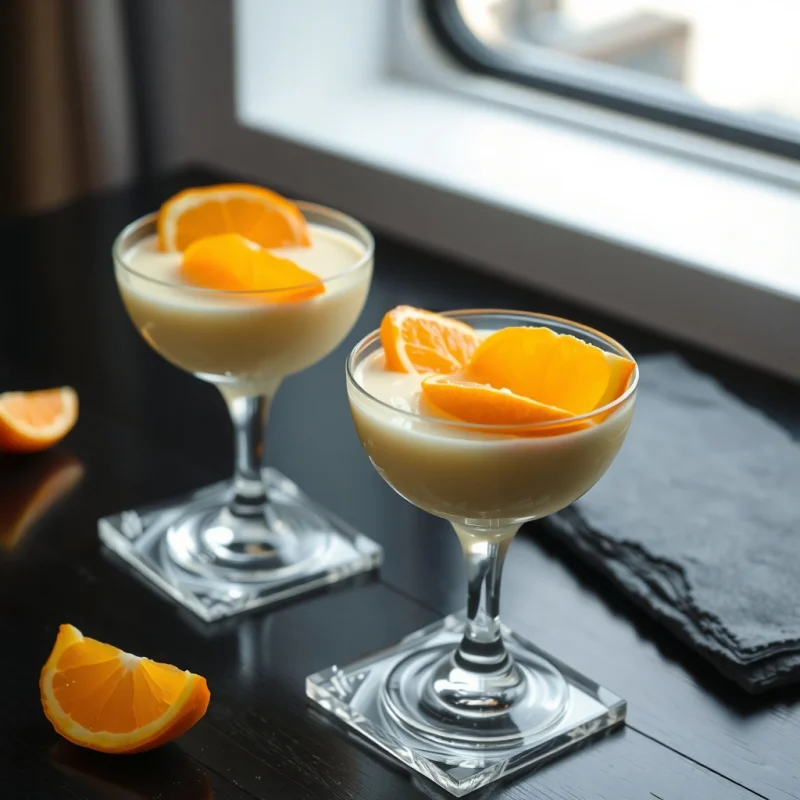 Nubes de Mandarina con Crema de Jengibre