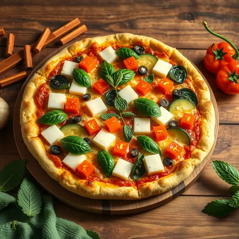 Pizza Primavera Vegana con Alioli de Ajo Ahumado