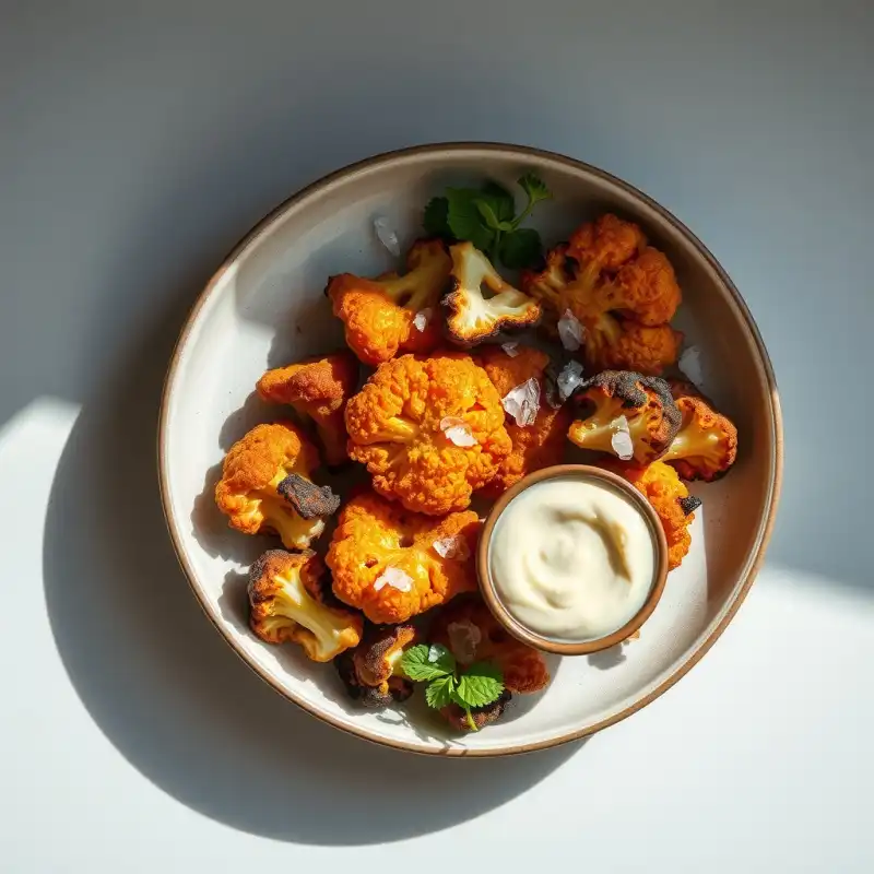 Tostones de Coliflor Crujientes con Alioli de Ajo Asado