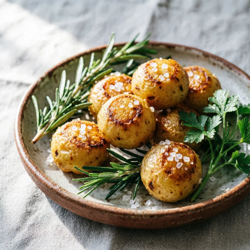 Bolas de Papa Rellenas de Maíz y Hierbas