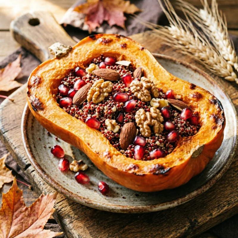 Calabaza Rellena de Quinoa y Granada
