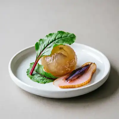 Bolitas de Koji con Pera y Anchoa