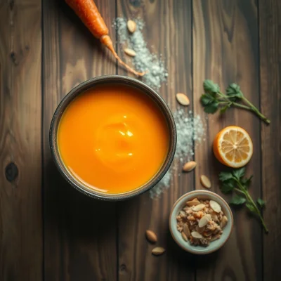 Crema de Zanahoria y Jengibre con Crumble de Limón