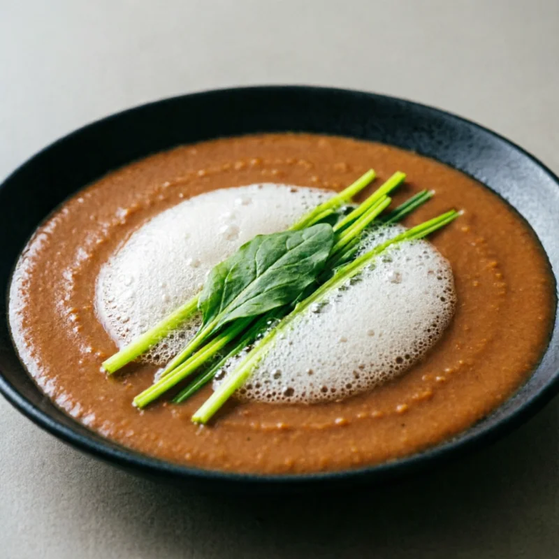 Espuma de Lentejas con Ostras de Acelga