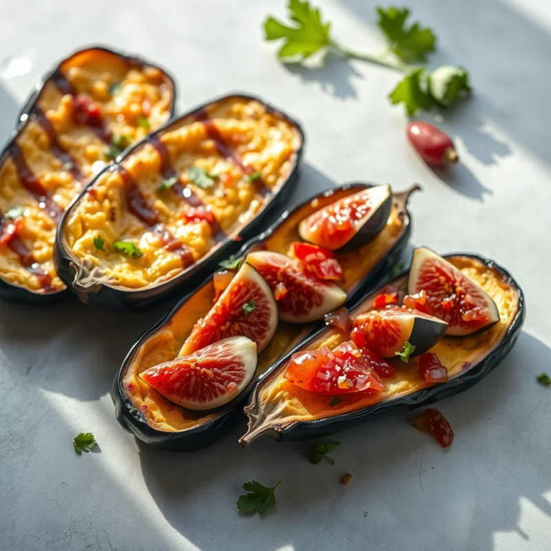 Berenjena Crujiente con Salsa Picante de Higos