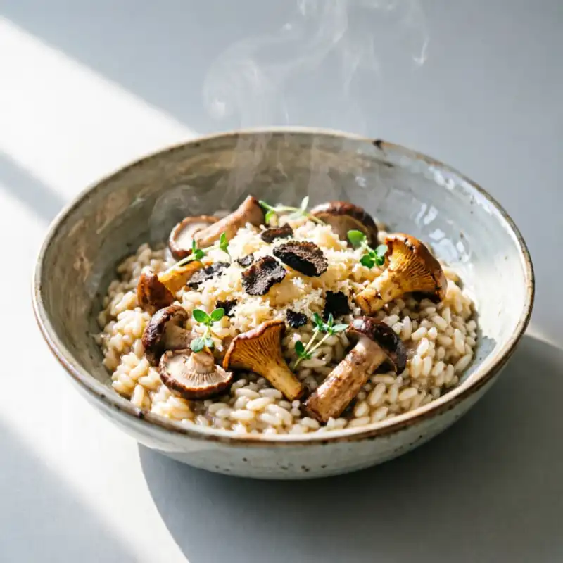 Risotto de Setas Salvajes y Trufa Negra