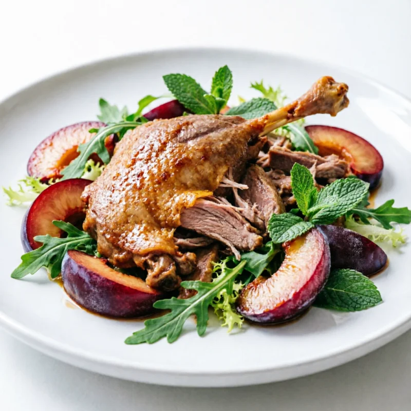 Ensalada de Pato Confitado y Ciruelas