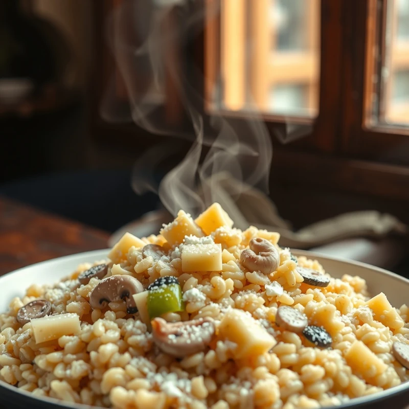Risotto Cremoso al Funghi Porcini y Trufa Negra