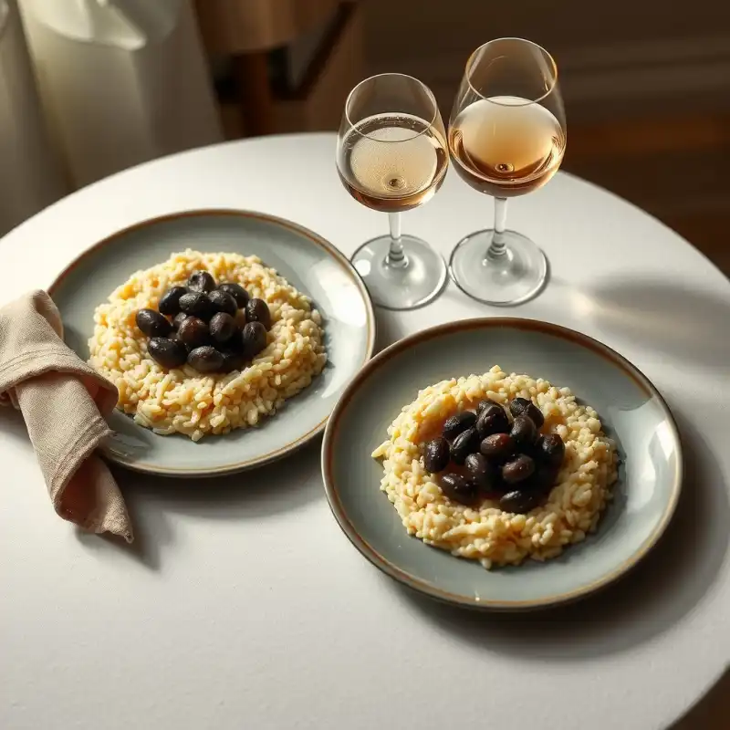 Cena Sofisticada: Risotto de Champiñones y Trufa Negra
