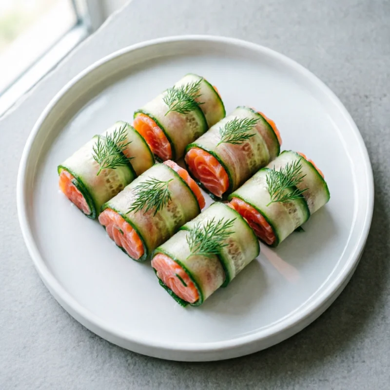 Rollitos Keto de Pepino y Salmón Ahumado