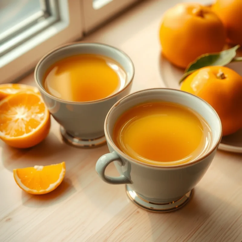 Consomé Frutal Ahumado de Mandarina y Puerro