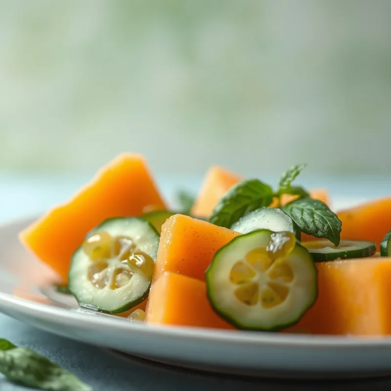 Pepino Marino con Vinagreta de Melón y Menta