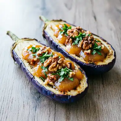 Berenjenas Rellenas con Membrillo y Nueces