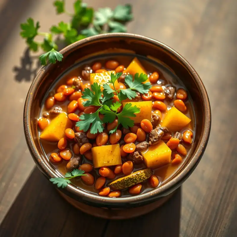 Curry Rápido de Lentejas Rojas y Calabacín