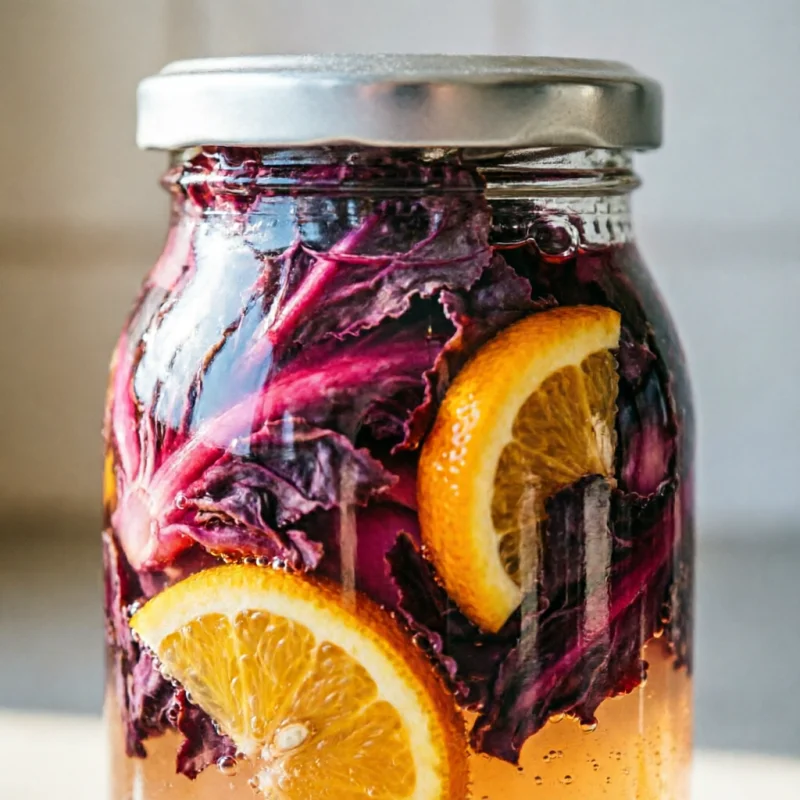 Burbujas de Repollo Fermentado con Miso Naranja