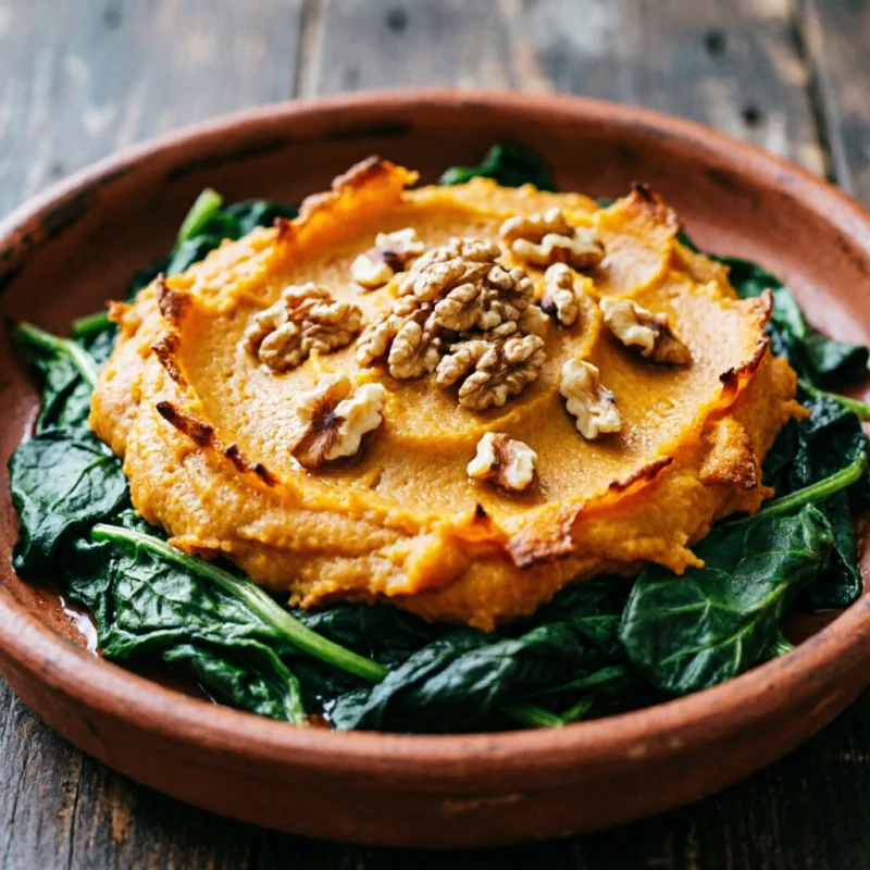 Acelgas Gratinadas con Boniato y Nueces