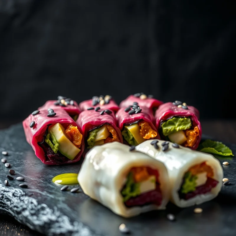 Rollitos Crujientes de Remolacha y Palta