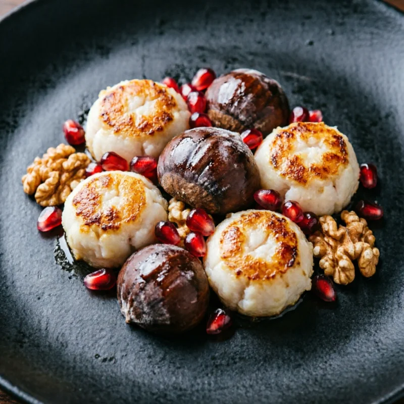 Bolas de Castaña y Bacalao Fermentado