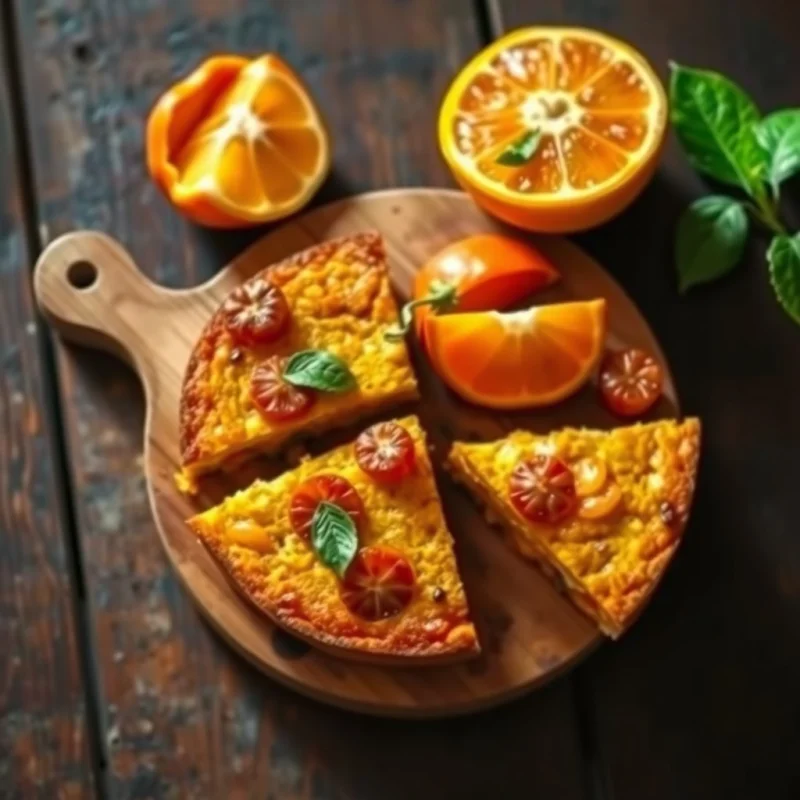 Fritatta de Mandarina y Cúrcuma