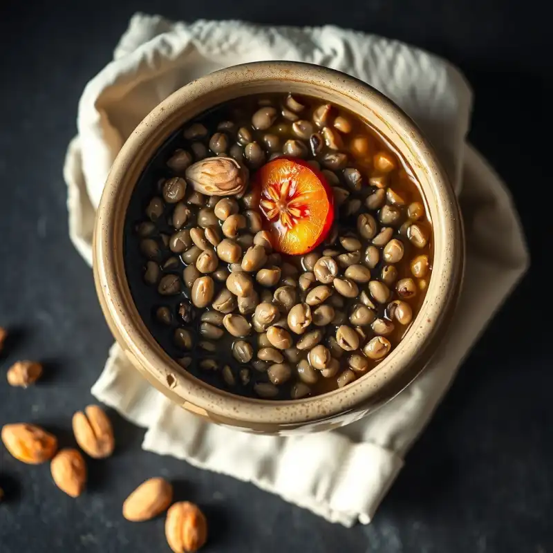 Lentejas Ahumadas con Ciruelas y Almendras