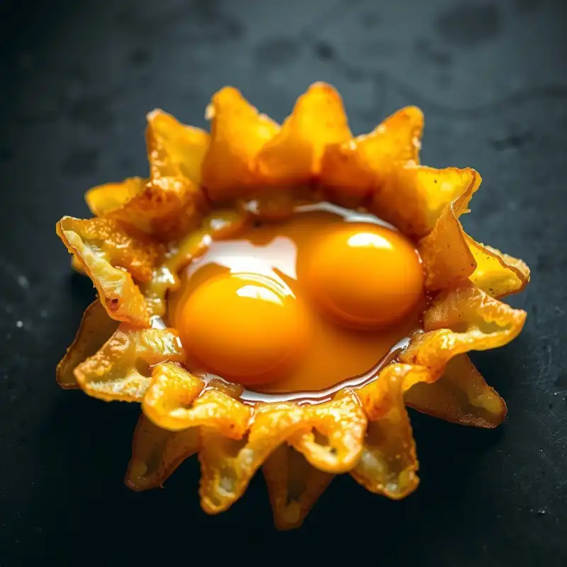 Yema Dorada en Nido Crujiente de Patata