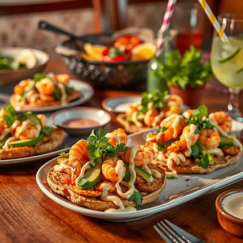 Tostadas de Camarón Estilo Baja