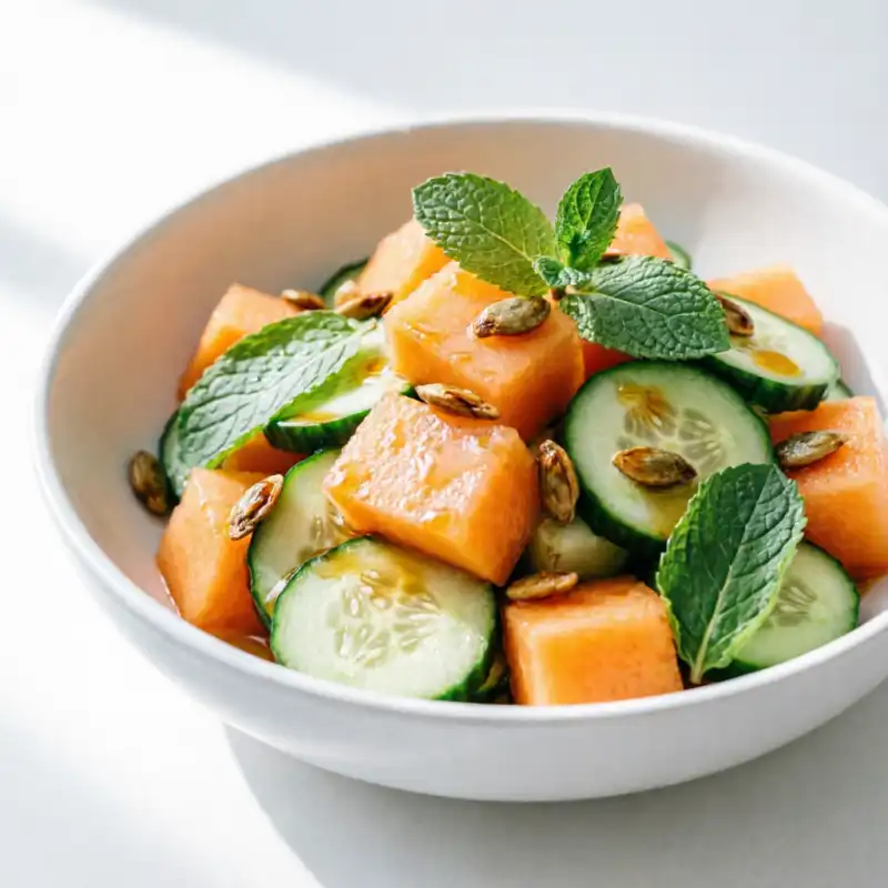 Ensalada Refrescante de Melón y Pepino