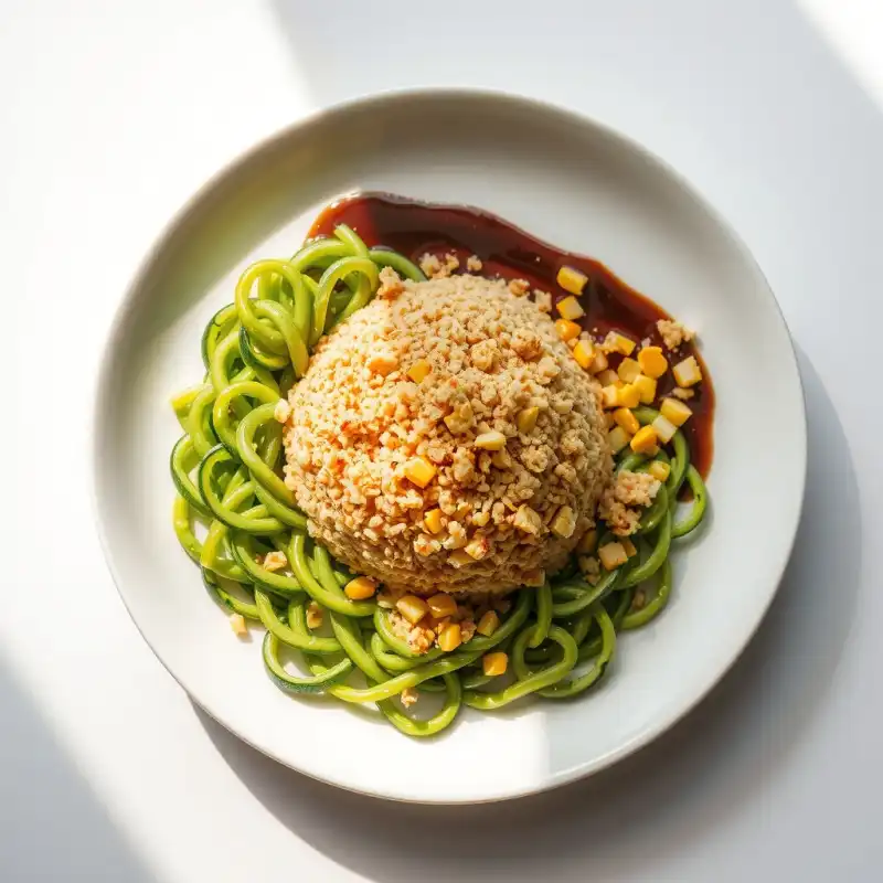 Néctar del Amanecer: Miso de Calabacín Fermentado y Crumble de Maíz