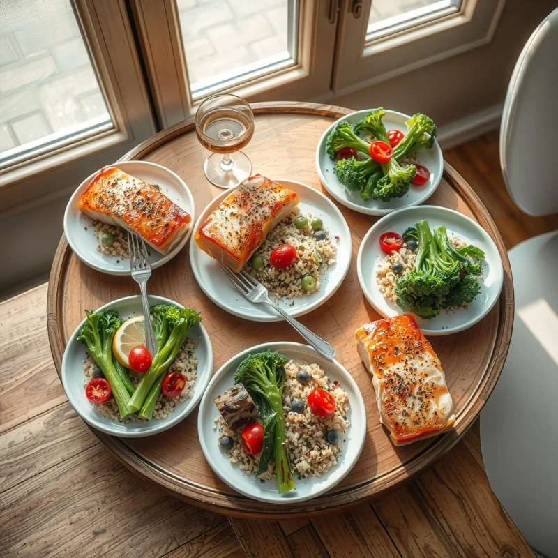 Salmón al Horno con Quinoa y Verduras de Temporada