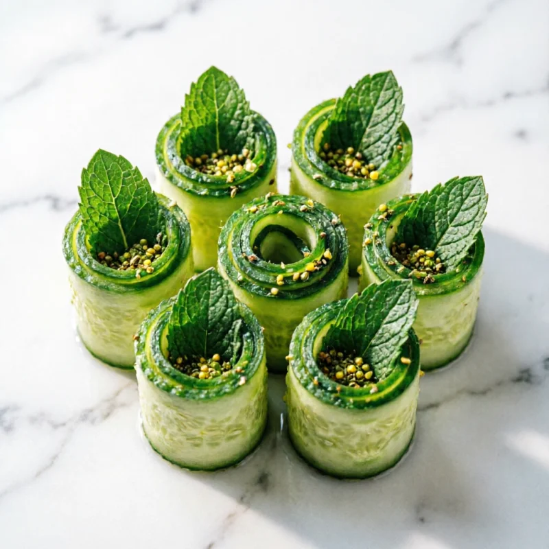 Rollitos Refrescantes de Pepino y Menta