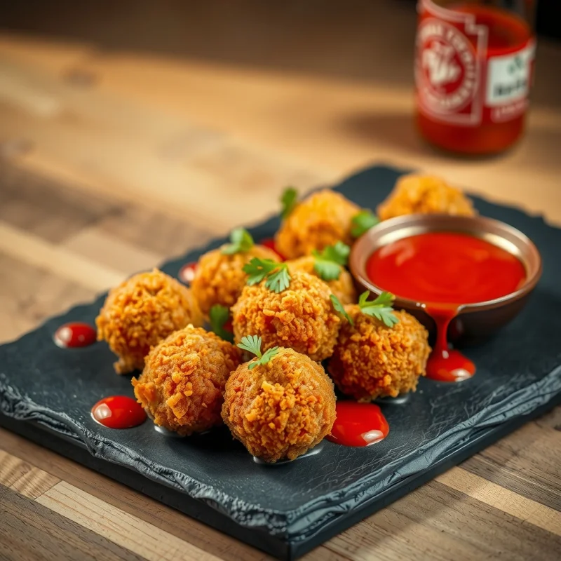 Bolitas de Huevo Crujientes con Salsa Picante Casera
