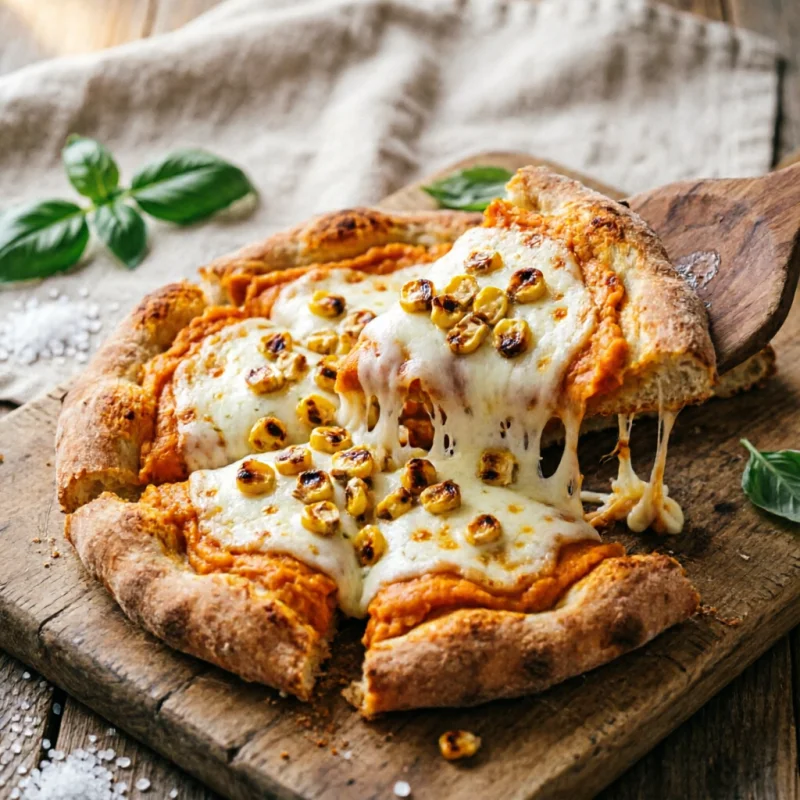 Pizza Gourmet de Boniatos al Chipotle y Crujiente de Maíz