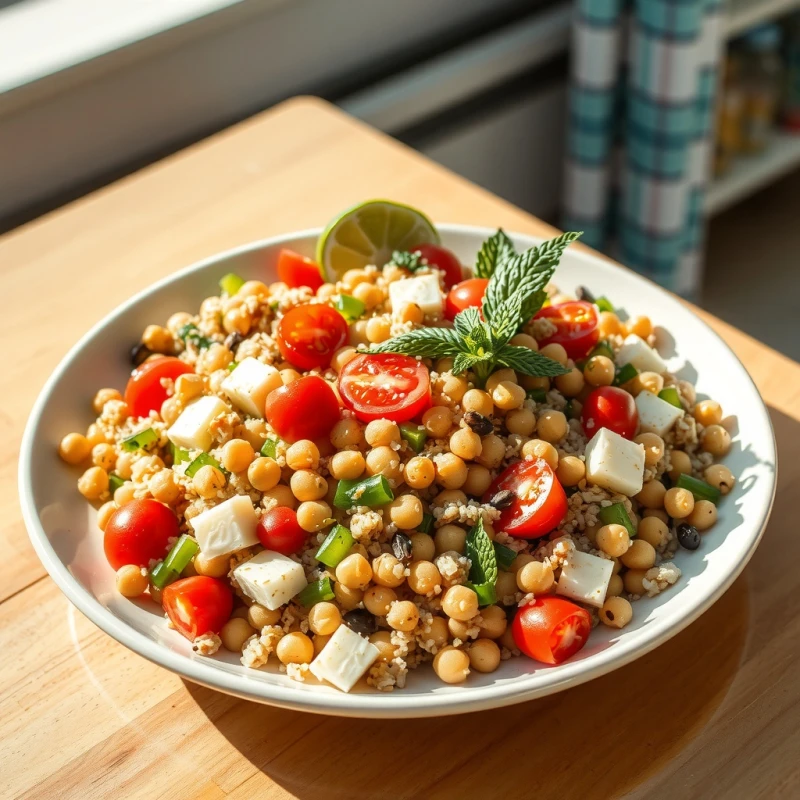 Ensalada Mediterránea de Quinoa y Garbanzos