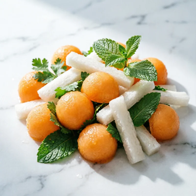 Ensalada Fresca de Melón y Jícama Marinada