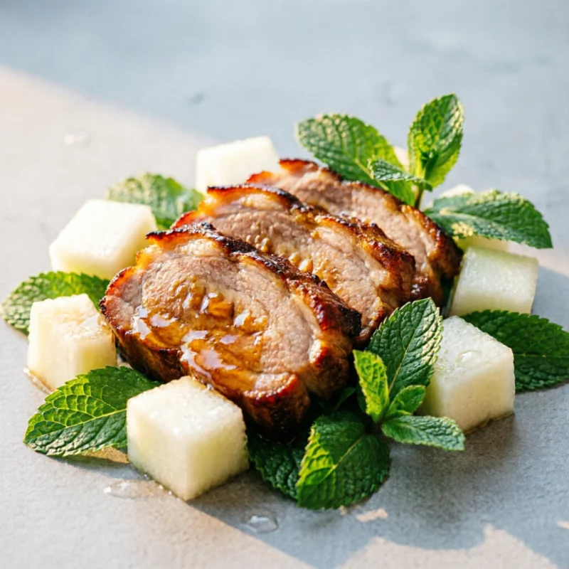 Ensalada de Cerdo Glaseado y Melón