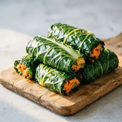 Rollitos de Acelga Rellenos de Boniato y Nuez