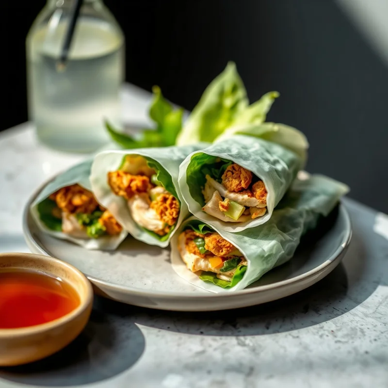 Rollitos Vietnamitas de Alcachofa y Pollo