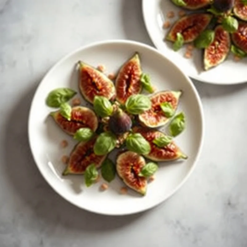 Carpaccio de Higo con Pollo Ahumado y Vinagreta de Dijon