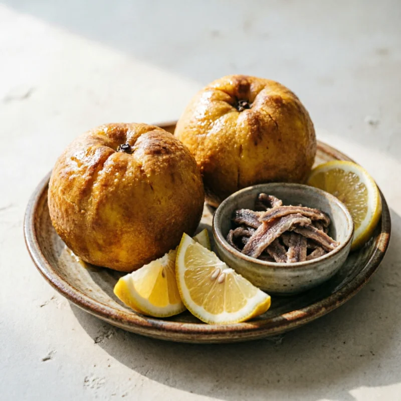 Esferas de Membrillo Salado con Anchoa
