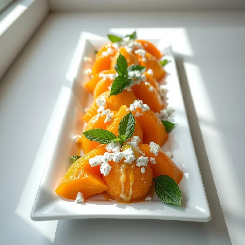 Melón Prensado con Hierbabuena y Feta