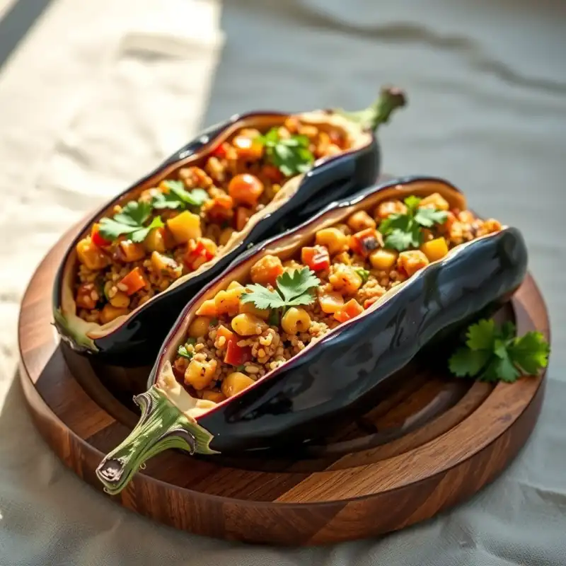 Berenjenas Rellenas Mediterráneas Estilo Mercado