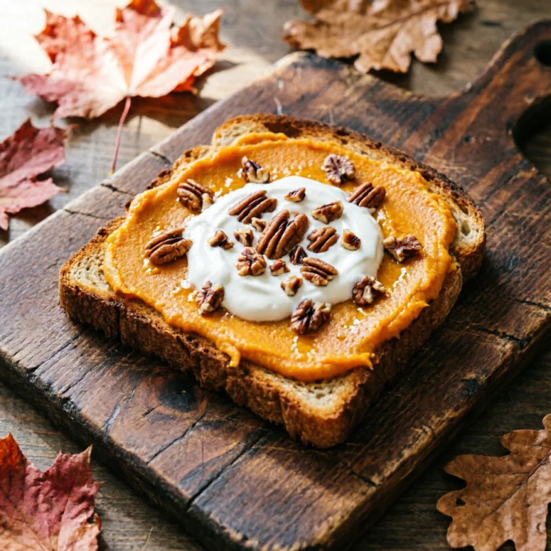 Tostas de Calabaza Especiada con Yogur y Nueces