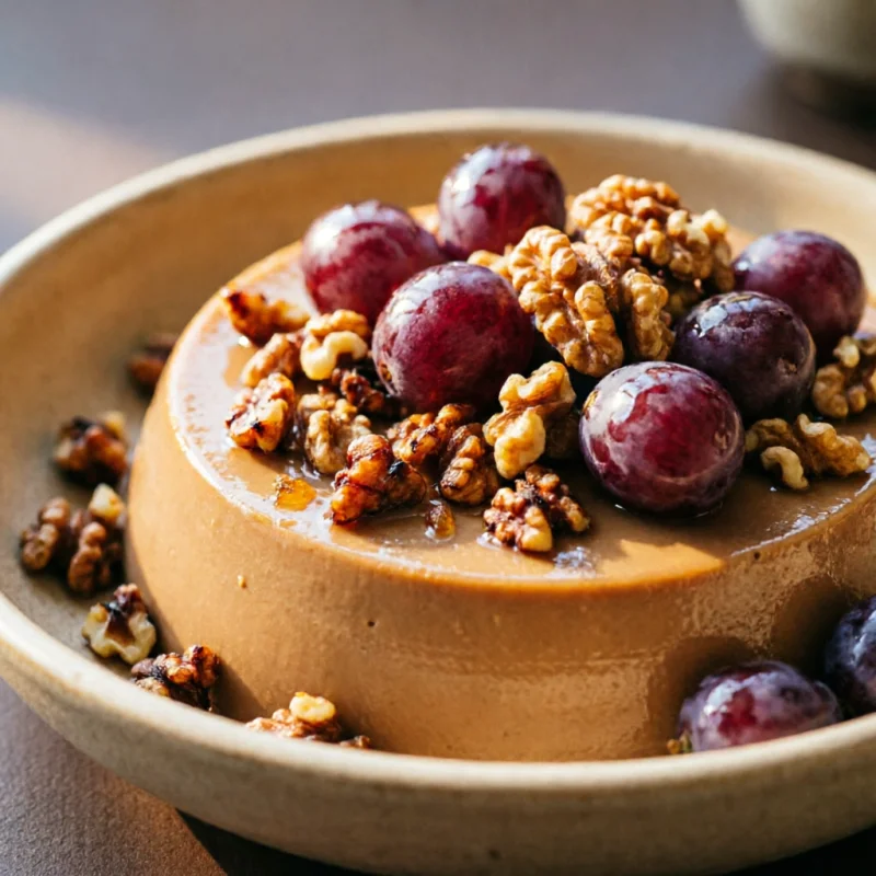 Pudín Tostado de Castañas y Uvas