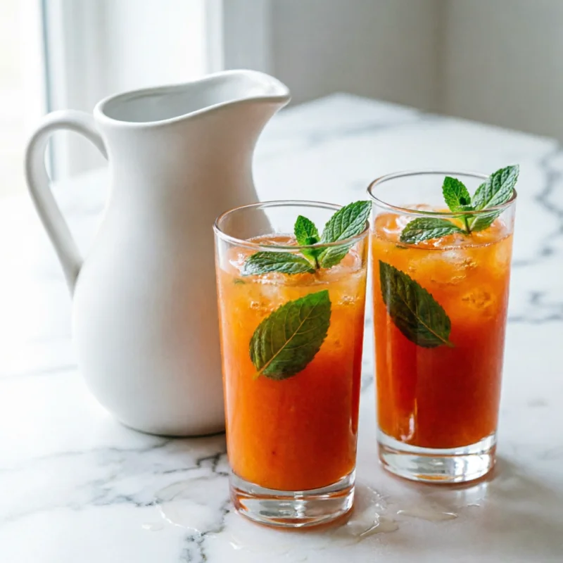 Bebida Refrescante de Caqui y Albahaca con Toque Marino