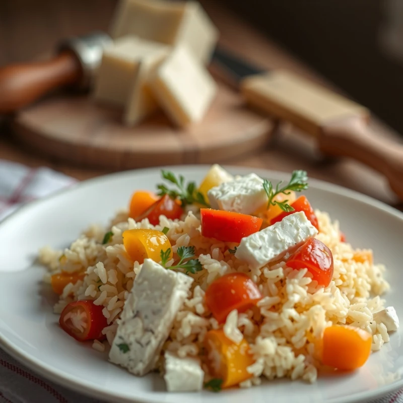 Arroz Cremoso Mediterráneo con Vegetales Frescos