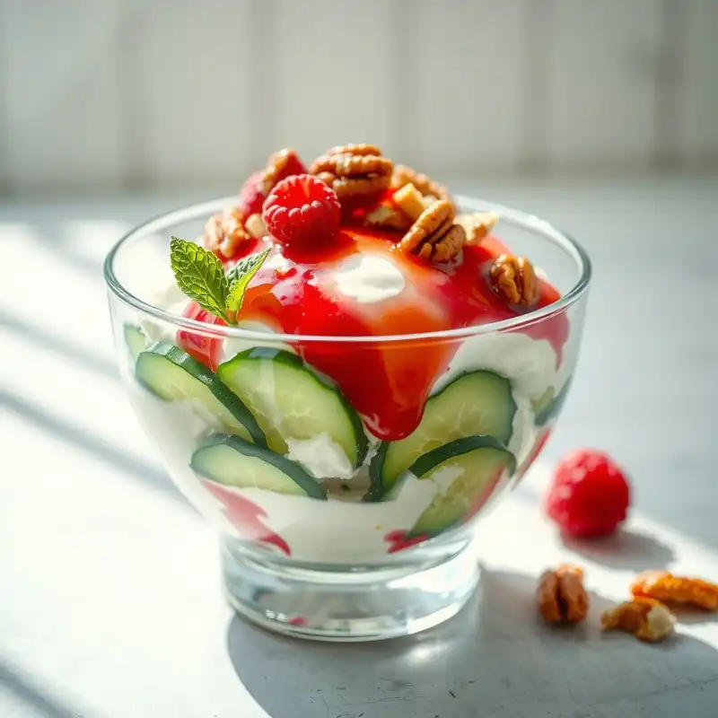 Bowl Refrescante de Pepino y Frambuesa Glaseada