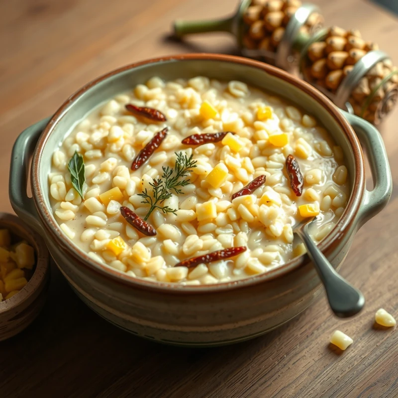 Arroz Cremoso de Champiñones y Espinacas